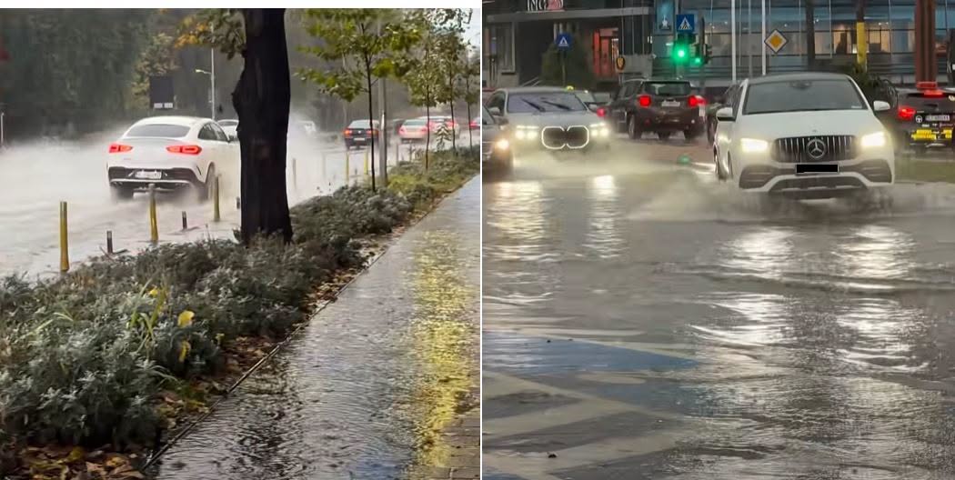 Constanța, inundată după o ploaie de câteva minute. Cod roșu de vreme extremă în Dobrogea