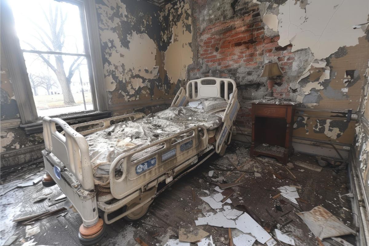 Incendiu la Spitalul Județean Reșița. O pacientă a suferit arsuri, iar 16 bolnavi au fost evacuați